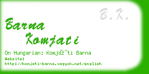 barna komjati business card